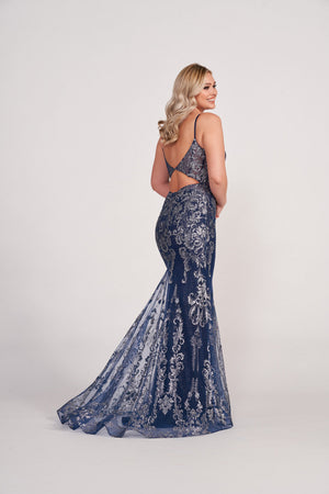 Ellie Wilde EW34056 prom dress images.  Ellie Wilde EW34056 is available in these colors: Navy Blue, Rose Gold  Gray, Light Blue, Emerald, Silver Nude.