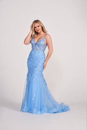 Ellie Wilde EW34067 prom dress images.  Ellie Wilde EW34067 is available in these colors: Bluebell, Wine, Emerald, Rose Quartz, Cotton Candy.