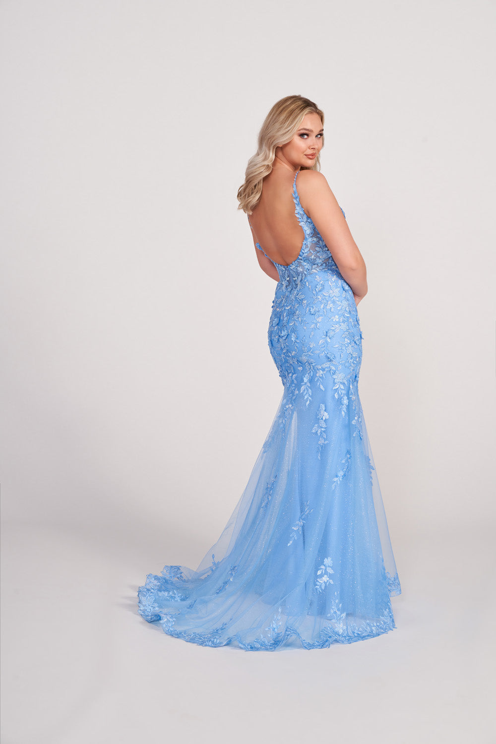 Ellie Wilde EW34067 prom dress images.  Ellie Wilde EW34067 is available in these colors: Bluebell, Wine, Emerald, Rose Quartz, Cotton Candy.