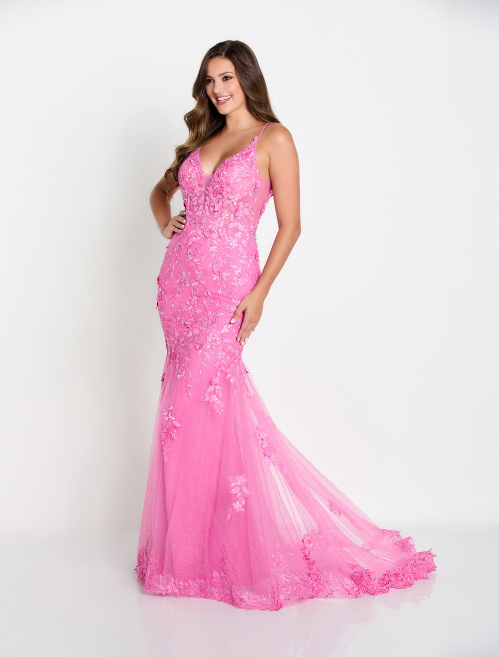 Ellie Wilde EW34067 prom dress images.  Ellie Wilde EW34067 is available in these colors: Bluebell, Wine, Emerald, Rose Quartz, Cotton Candy.