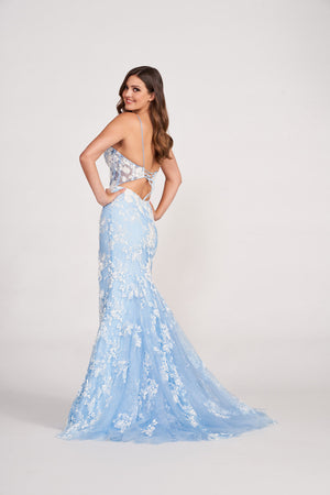 Ellie Wilde EW34068 prom dress images.  Ellie Wilde EW34068 is available in these colors: Light Blue, Lilac, Light Yellow.