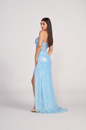 Ellie Wilde EW34071 prom dress images.  Ellie Wilde EW34071 is available in these colors: Light Blue, Light Yellow. .