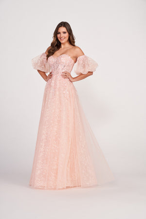 Ellie Wilde EW34073 prom dress images.  Ellie Wilde EW34073 is available in these colors: Blush, Royal Blue.