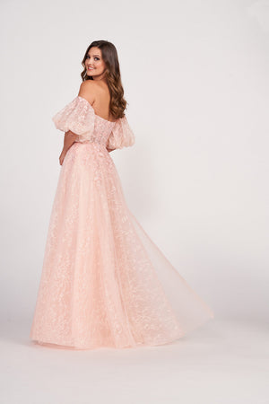 Ellie Wilde EW34073 prom dress images.  Ellie Wilde EW34073 is available in these colors: Blush, Royal Blue.