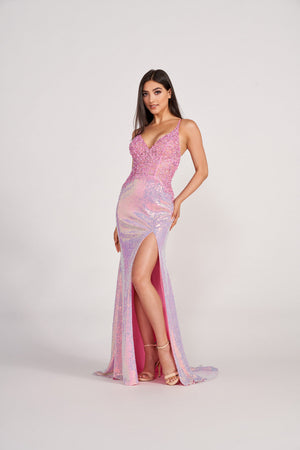 Ellie Wilde EW34087 prom dress images.  Ellie Wilde EW34087 is available in these colors: Pink, Light Blue.