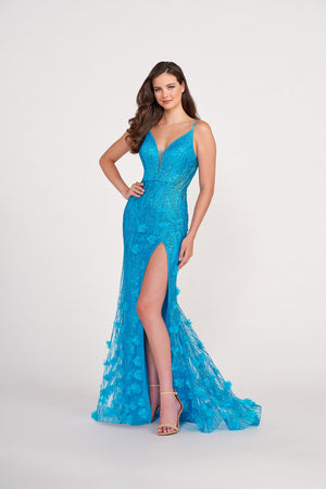 Ellie Wilde EW34091 prom dress images.  Ellie Wilde EW34091 is available in these colors: Lavender, Ocean Blue, Yellow, Pink.