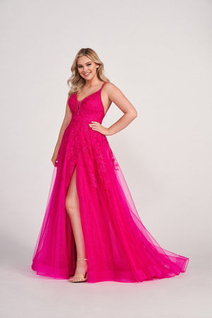 Ellie Wilde EW34095 prom dress images.  Ellie Wilde EW34095 is available in these colors: Magenta, Petal, Yellow, Mist.
