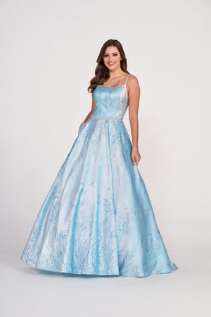 Ellie Wilde EW34106 prom dress images.  Ellie Wilde EW34106 is available in these colors: Ice Blue, Navy Blue.