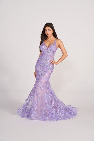 Ellie Wilde EW34110 prom dress images.  Ellie Wilde EW34110 is available in these colors: Lavender, Navy Nude.