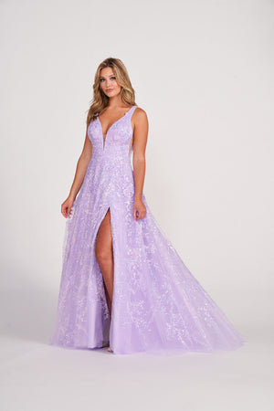 Ellie Wilde EW34111 prom dress images.  Ellie Wilde EW34111 is available in these colors: Lavender, Navy.