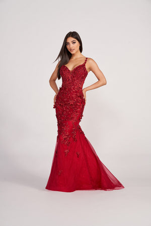 Ellie Wilde EW34114 prom dress images.  Ellie Wilde EW34114 is available in these colors: Navy Blue, Ruby, Black.