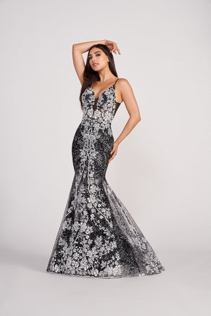 Ellie Wilde EW34132 prom dress images.  Ellie Wilde EW34132 is available in these colors: Black White.