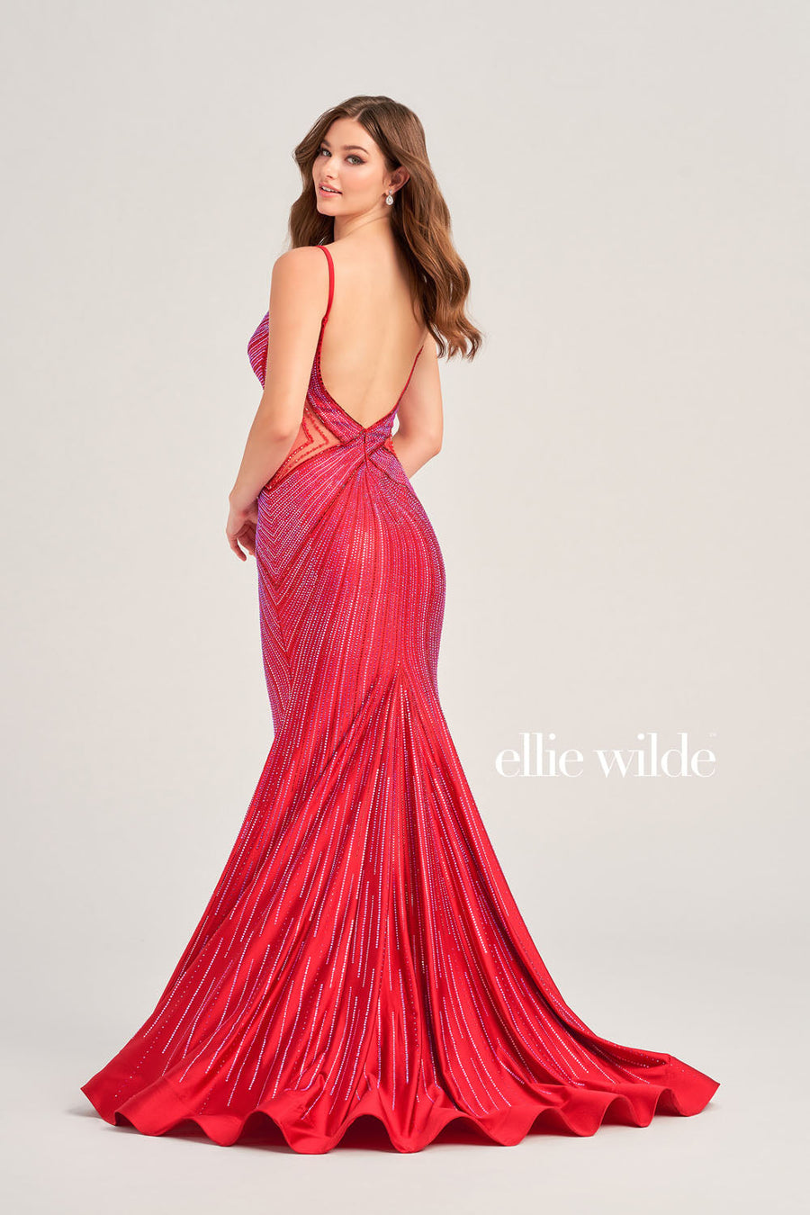 Ellie Wilde EW35001 prom dress images.  Ellie Wilde EW35001 is available in these colors: Ruby, Black, Hot Pink, Light Blue, Iris, Navy Blue, Royal Blue, Lavender Frost.