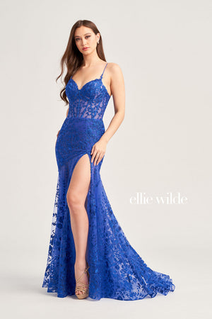 Ellie Wilde EW35005 prom dress images.  Ellie Wilde EW35005 is available in these colors: Magenta, Light Blue, Sage, Red, Royal Blue, Emerald Nude, Light Yelllow.