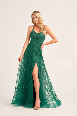 Ellie Wilde EW35012 prom dress images.  Ellie Wilde EW35012 is available in these colors: Bluebell, Strawberry, Magenta, Emerald.