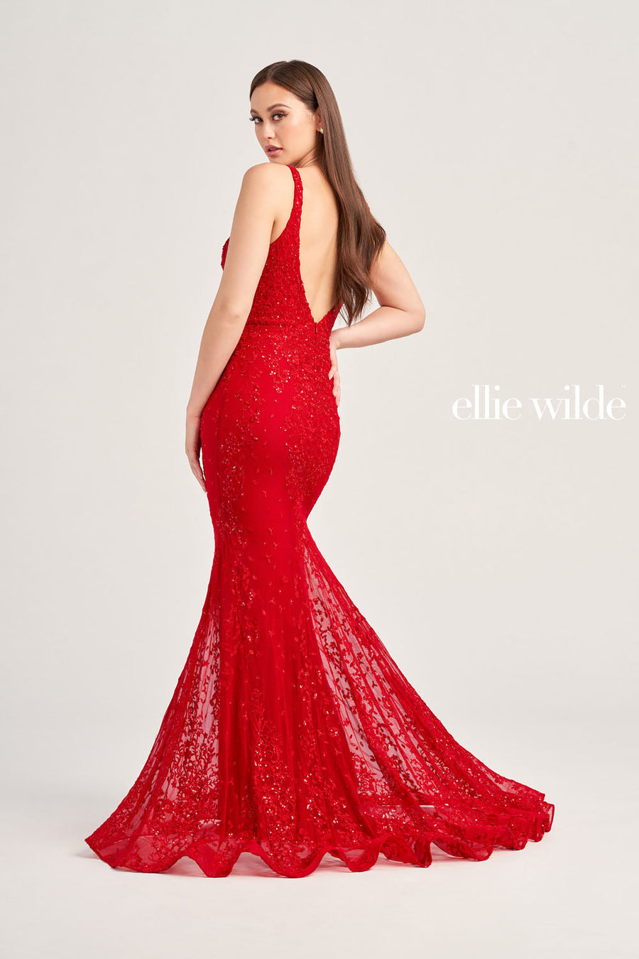 Ellie Wilde EW35072 prom dress images.  Ellie Wilde EW35072 is available in these colors: Ruby, Emerald, Cobalt Blue.