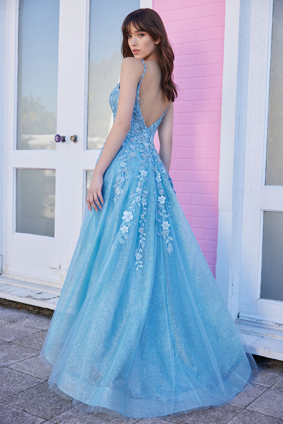 Ellie Wilde EW35108 prom dress images.  Ellie Wilde EW35108 is available in these colors: Light Blue.