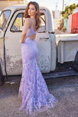 Ellie Wilde EW35115 prom dress images.  Ellie Wilde EW35115 is available in these colors: Lilac, Navy Blue, Ruby, Slate Gold.