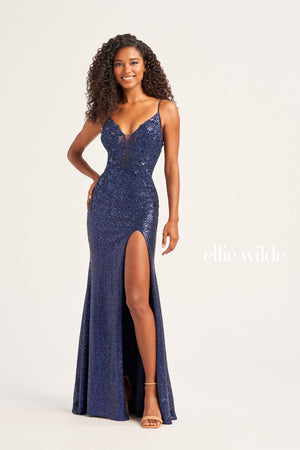 Ellie Wilde EW35120 prom dress images.  Ellie Wilde EW35120 is available in these colors: Light Pink, Emerald, Navy Blue.