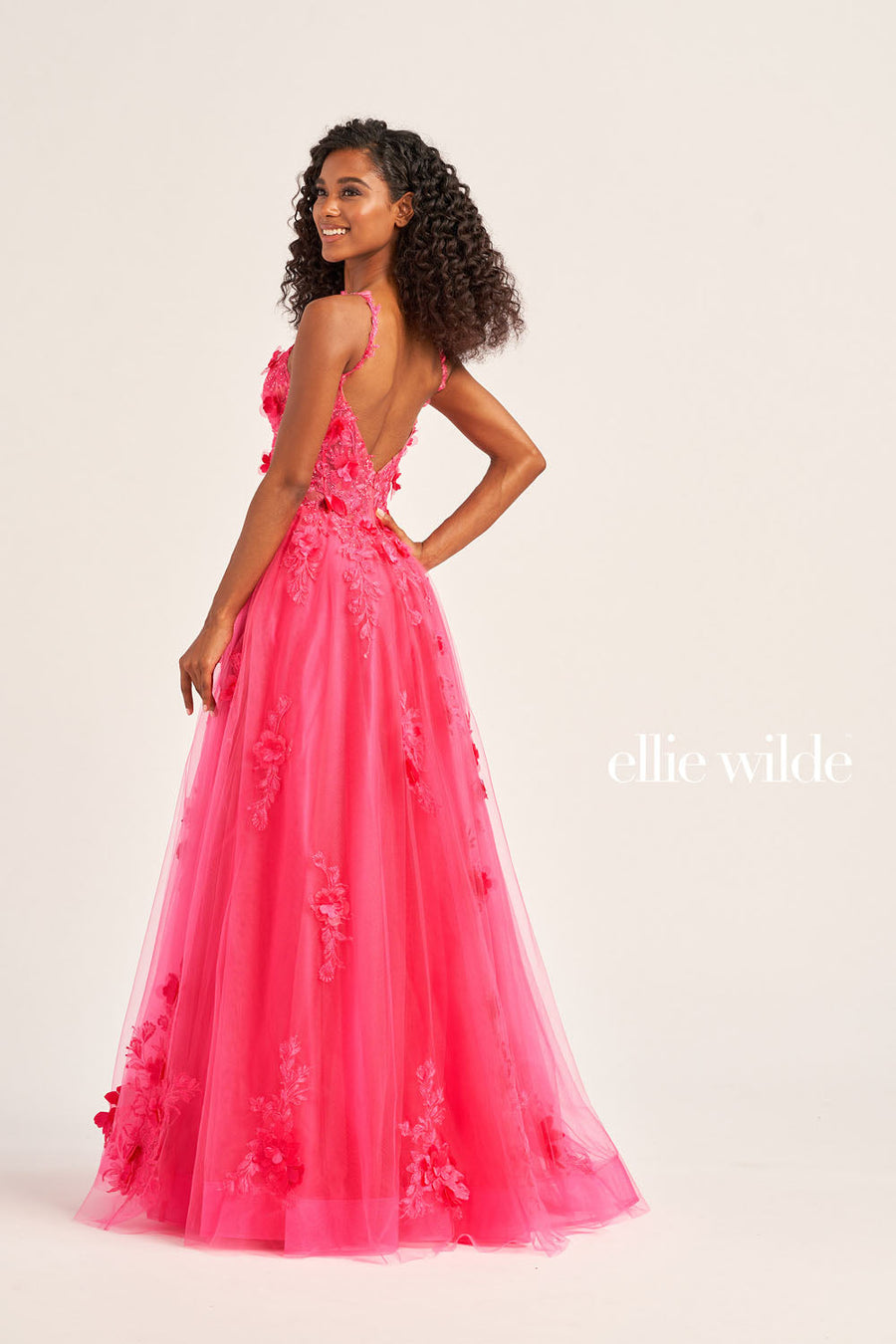 Ellie Wilde EW35122 prom dress images.  Ellie Wilde EW35122 is available in these colors: Periwinkle, Flamingo Pink .