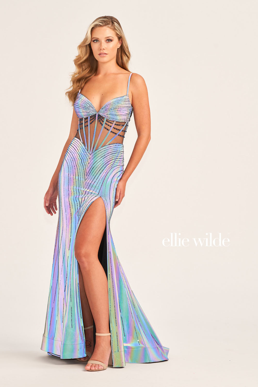Ellie Wilde EW35702 prom dress images.  Ellie Wilde EW35702 is available in these colors: Supernova.