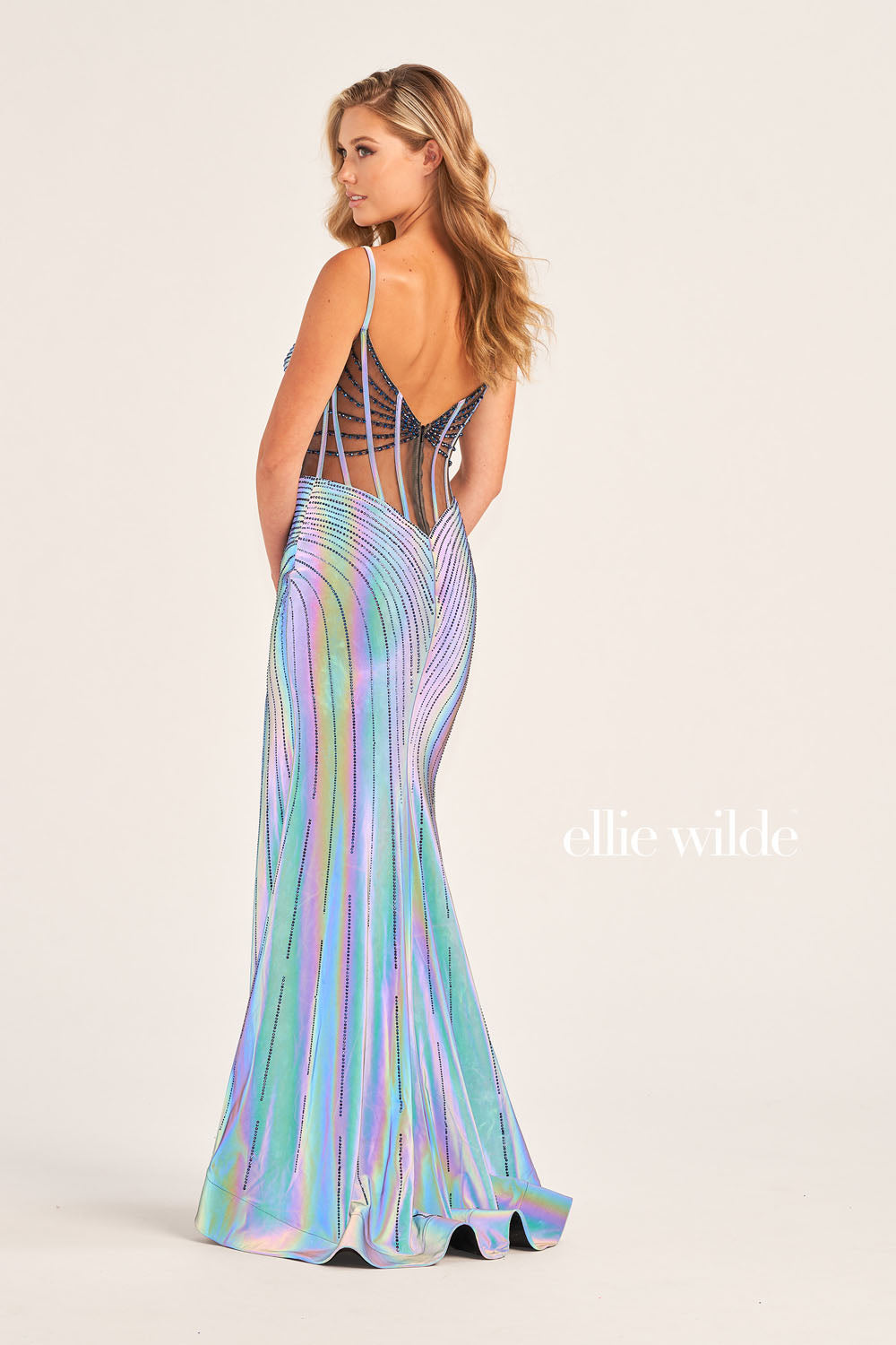 Ellie Wilde EW35702 prom dress images.  Ellie Wilde EW35702 is available in these colors: Supernova.