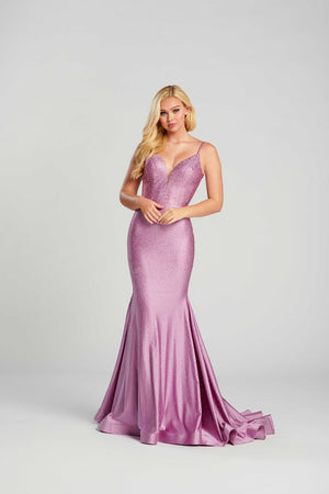 Ellie Wilde EW120012 prom dress images.  Ellie Wilde EW120012 is available in these colors: Ruby, Royal Blue, English Rose, Black, Jade, Lilac.