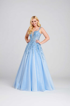 Ellie Wilde EW120014 prom dress images.  Ellie Wilde EW120014 is available in these colors: Red, White, Periwinkle, Lavender.