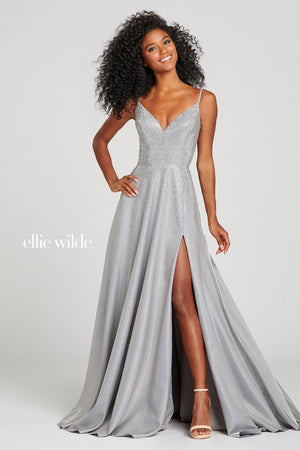 Ellie Wilde EW121001 prom dress images.  Ellie Wilde EW121001 is available in these colors: Silver, Black, Ruby, Pink Lemonade, Sapphire.