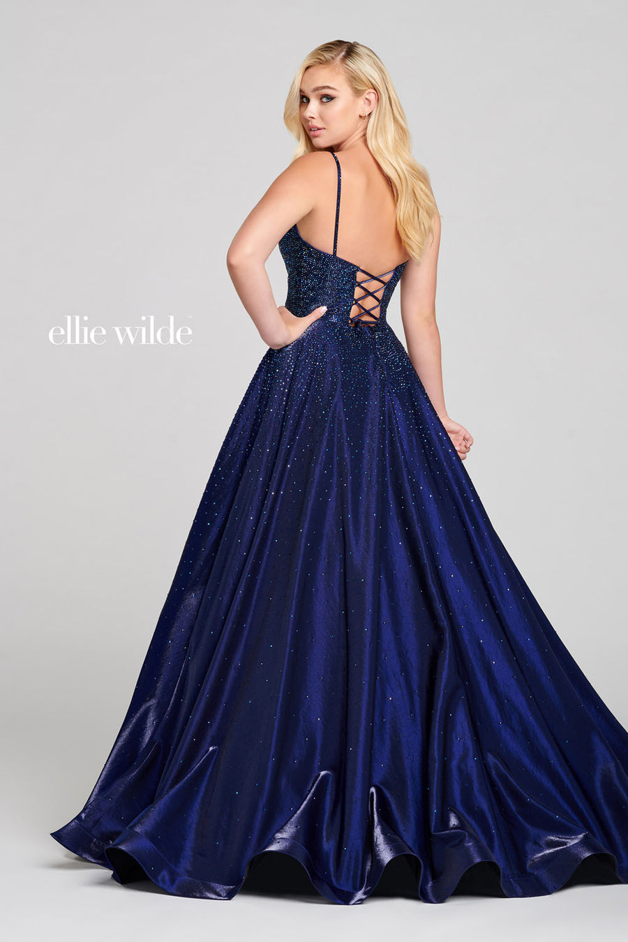 Ellie Wilde EW121005 prom dress images.  Ellie Wilde EW121005 is available in these colors: Turquoise, Amethyst, Lapis, Sapphire, Ruby.
