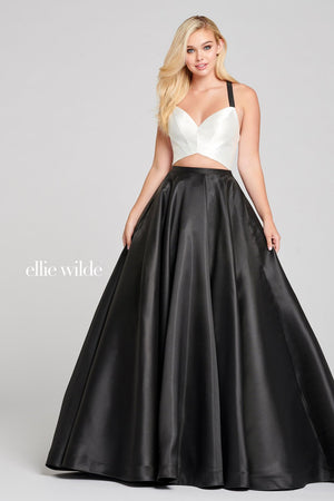 Ellie Wilde EW121039 prom dress images.  Ellie Wilde EW121039 is available in these colors: Black White.