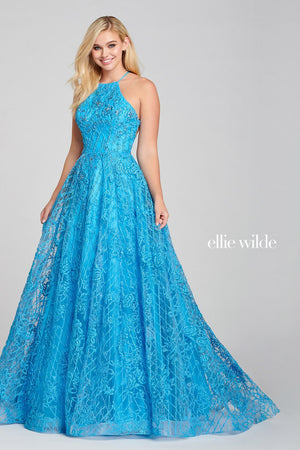 Ellie Wilde EW121042 prom dress images.  Ellie Wilde EW121042 is available in these colors: Ocean.