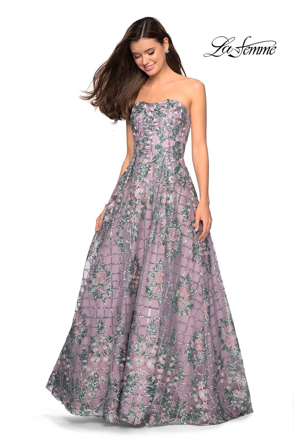 Gigi by La Femme 27683 prom dress images.  Gigi by La Femme 27683 is available in these colors: Mauve.
