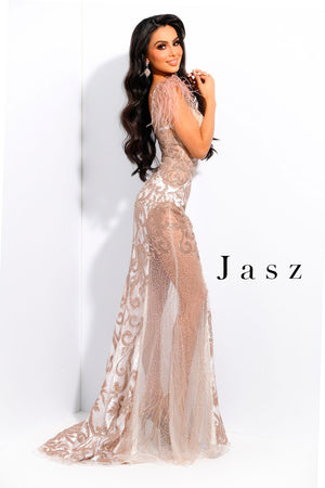 Jasz Couture 7226 prom dress images.  Jasz Couture 7226 is available in these colors: Black Gunmetal,  Lilac,  Sky Blue.
