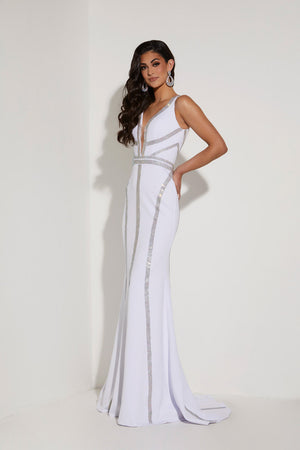 Jasz Couture 7438 prom dress images.  Jasz Couture 7438 is available in these colors: White.