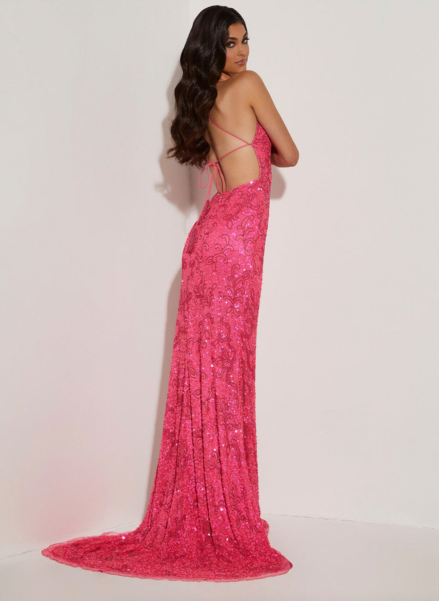 Jasz Couture 7451 prom dress images.  Jasz Couture 7451 is available in these colors: Hot Pink .