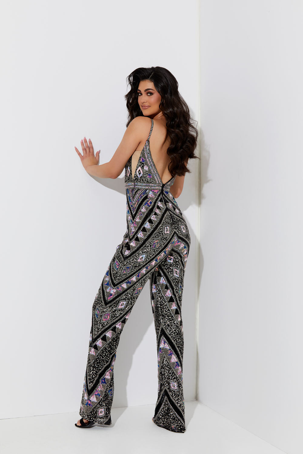 Jasz Couture 7507 prom dress images.  Jasz Couture 7507 is available in these colors: Black Multi.
