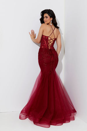 Jasz Couture 7539 prom dress images.  Jasz Couture 7539 is available in these colors: Emerald, Royal, Wine.