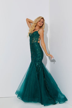 Jasz Couture 7557 prom dress images.  Jasz Couture 7557 is available in these colors: Emerald, Purple, Red.