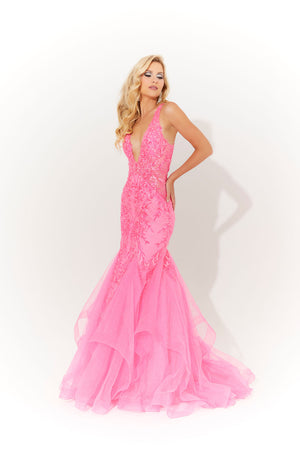 Jasz Couture 7571 prom dress images.  Jasz Couture 7571 is available in these colors: Hot Pink, Yellow.
