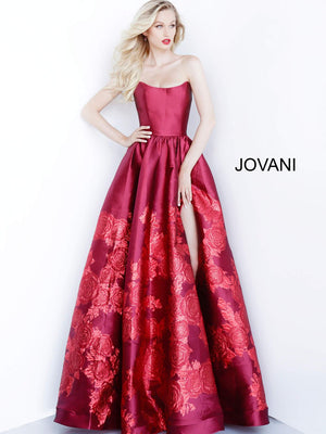 Jovani 02038 prom dress images.  Jovani 02038 is available in these colors: Green, Purple, Red.
