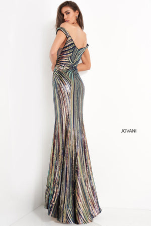 Jovani 04809 prom dress images.  Jovani 04809 is available in these colors: Black Multi.