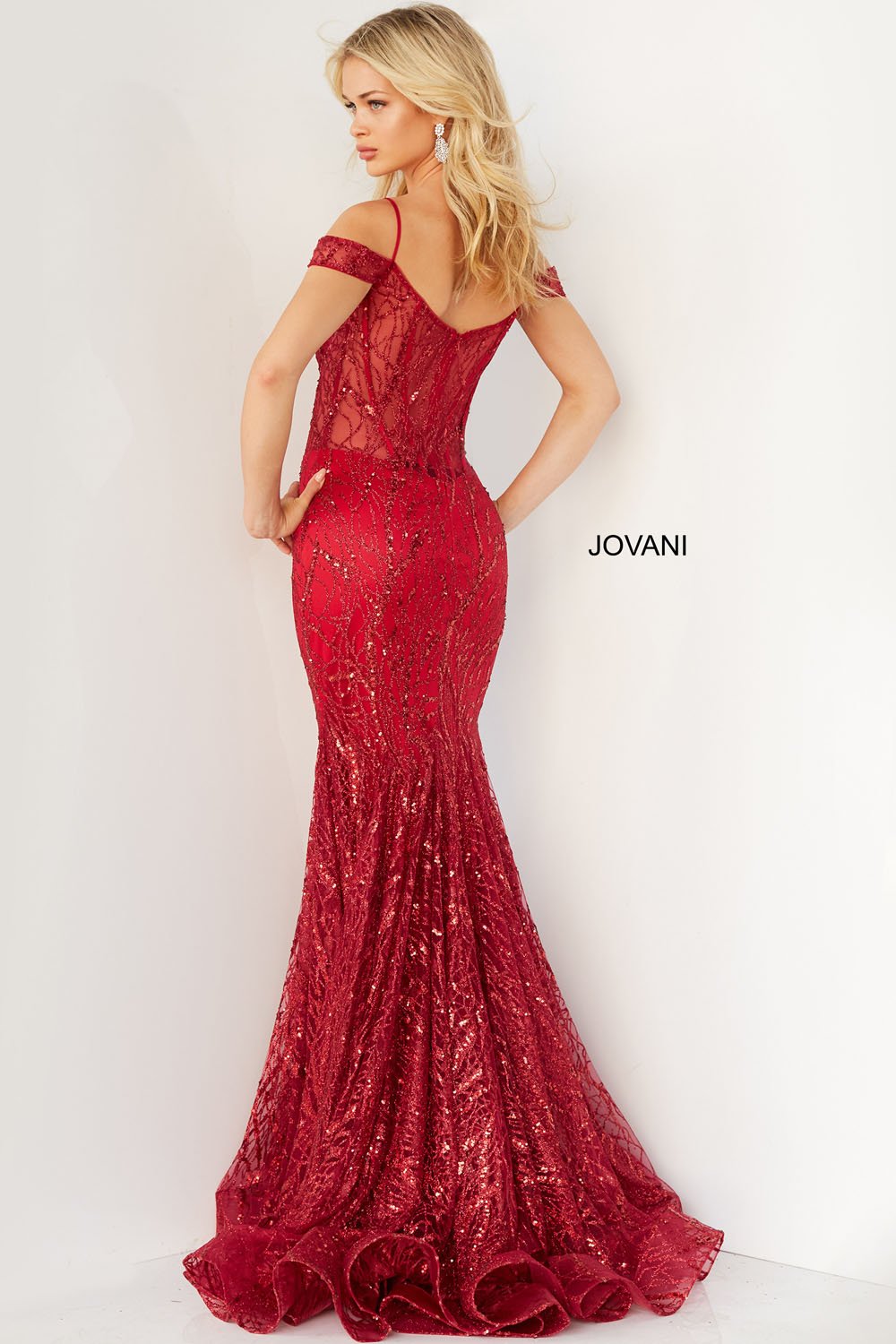 Jovani 05838 Red prom dresses images.