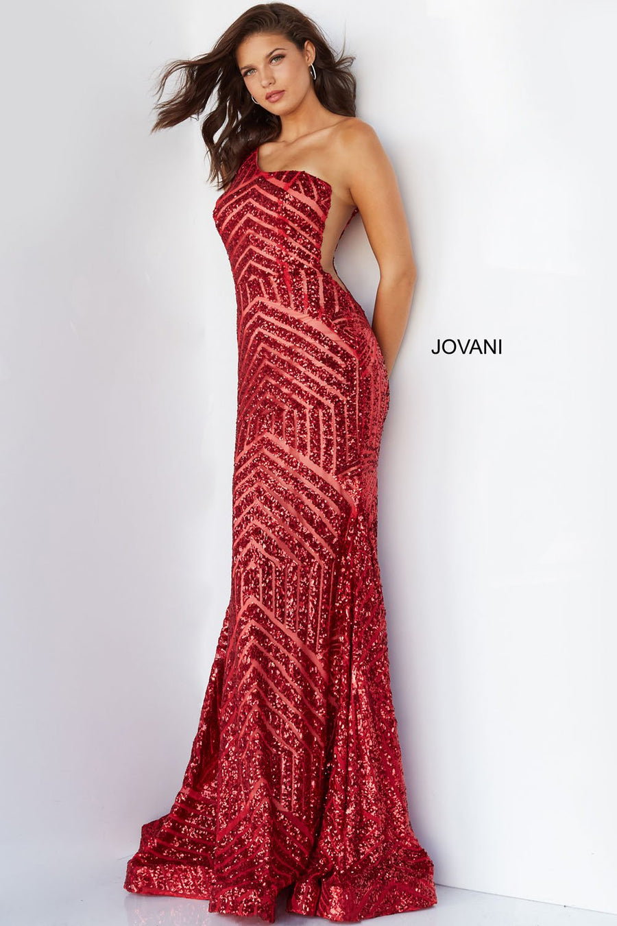 Jovani 06017 Red prom dresses images.