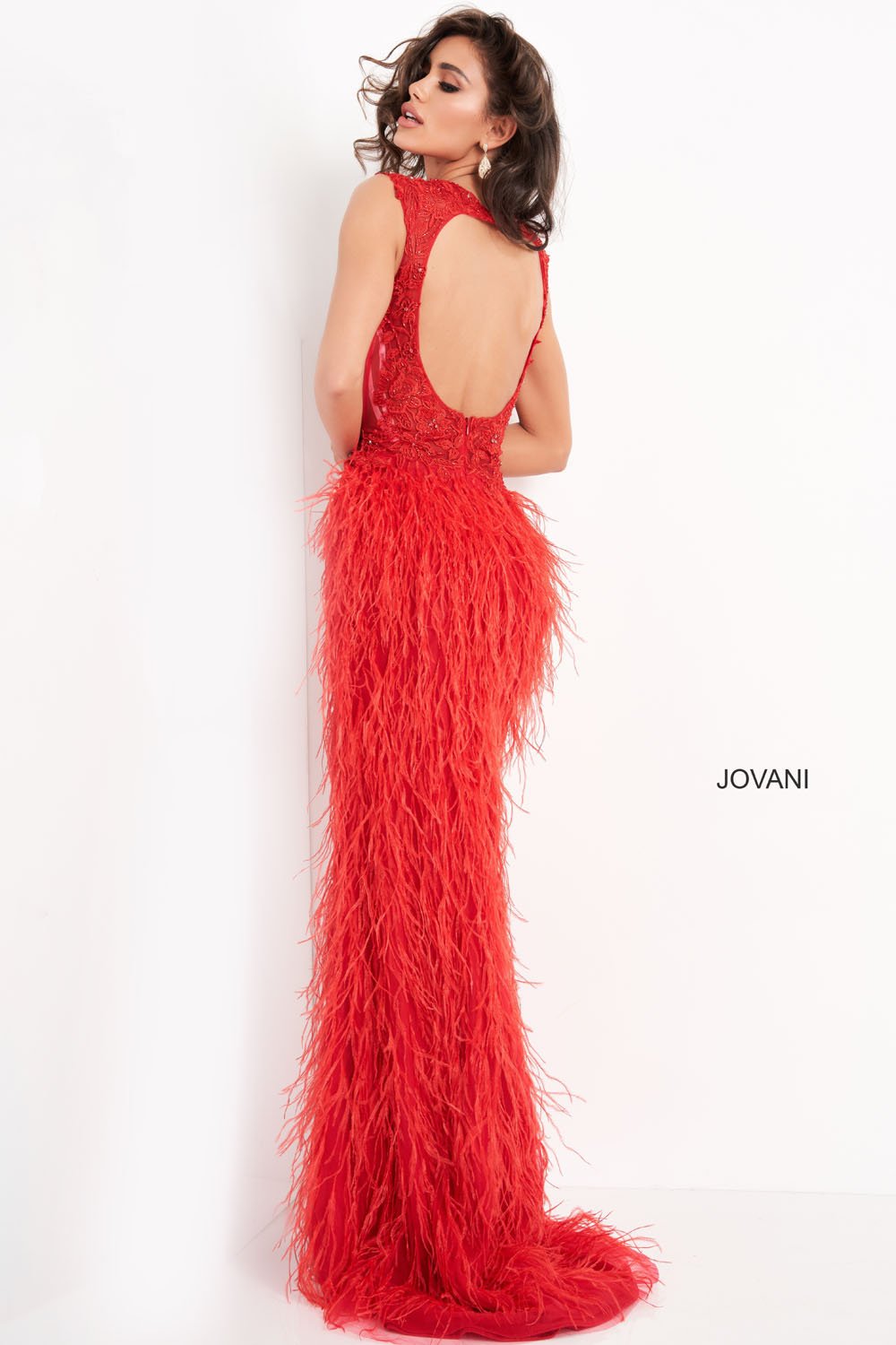 Jovani 06446 prom dress images.  Jovani 06446 is available in these colors: Blush, Light Blue, Off White, Red.