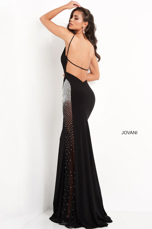 Jovani 06566 prom dress images.  Jovani 06566 is available in these colors: Black Red, Light Blue.