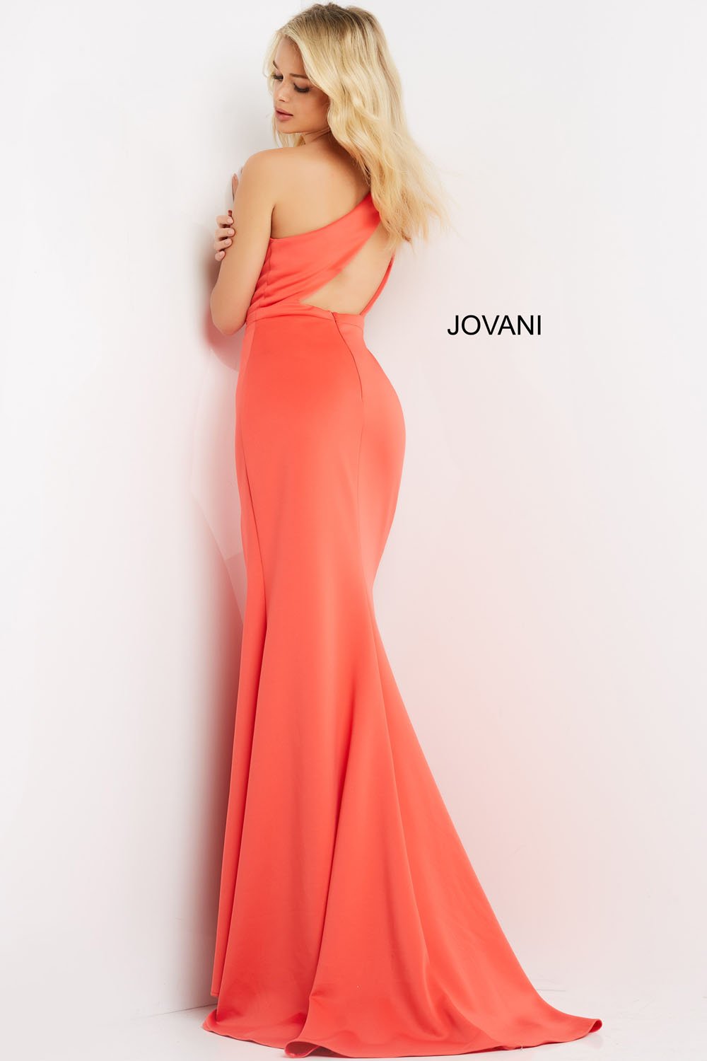 Jovani 06702 Coral prom dresses images.