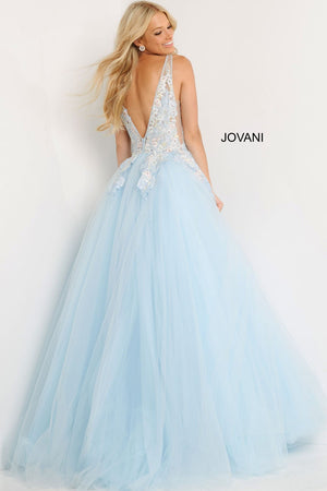 Jovani 06808 prom dress images.  Jovani style 06808 is available in these colors: Light Blue.