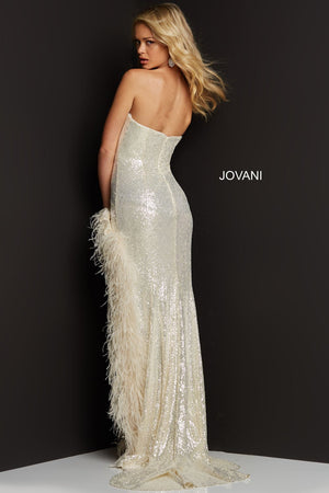 Jovani 07068 Cream prom dresses images.
