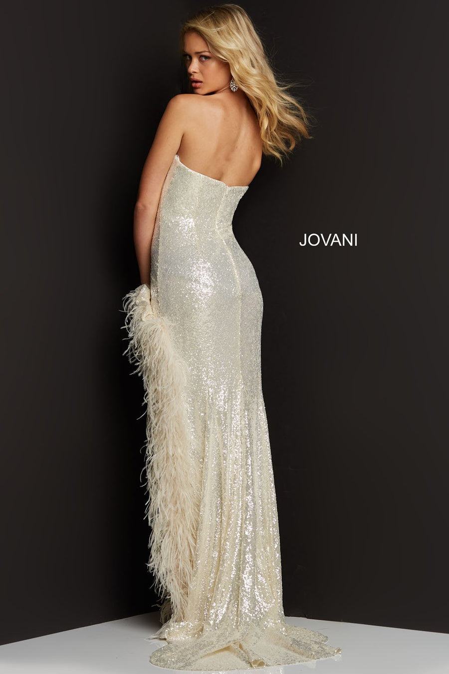 Jovani 07068 prom dress images.  Jovani style 07068 is available in these colors: Cream, Ice Pink, Light Blue.